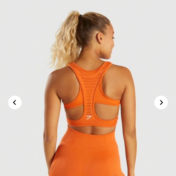 Orange Flawless Knit Sports Bra - Gymshark - Picture 4 of 5